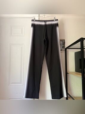 FAL-ASH black white‎ straight leg pull on elastic drawstring waist pants